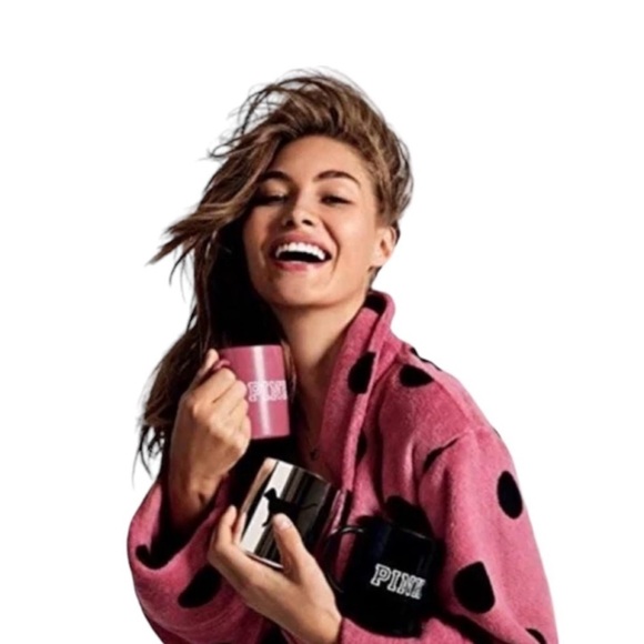 PINK Black Polka Dot Wrap Housecoat Bathrobe - Picture 4 of 8